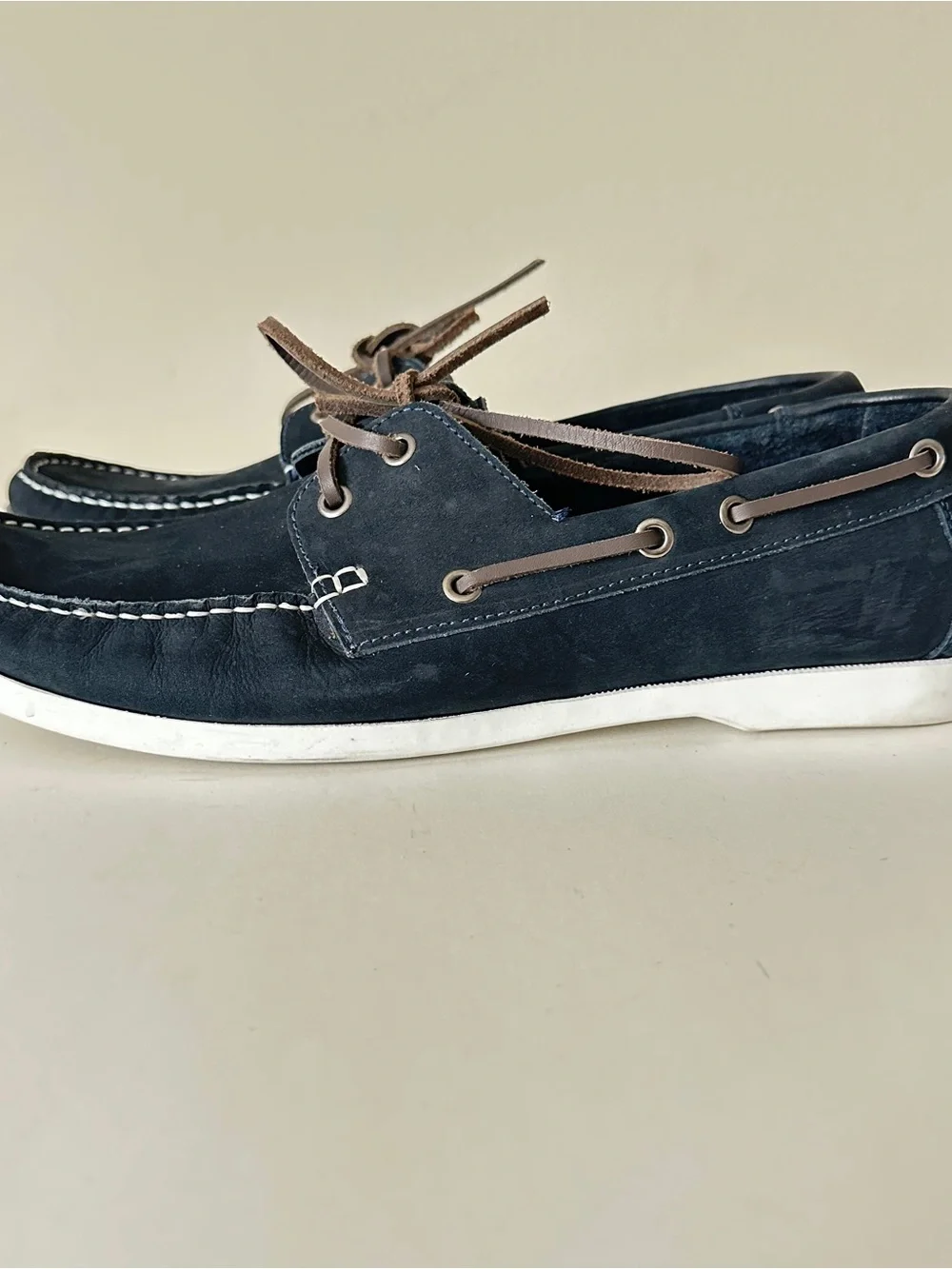 Marc Joseph New York Blue Navy Leather Boat Men's Shoes, Sz 13 Preowned, perfect